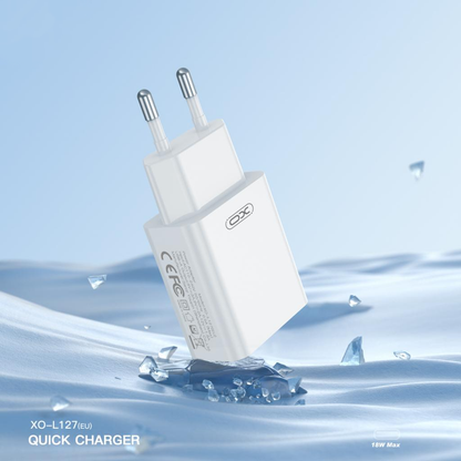 Netzteil mit USB-C-Kabel XO Design L127, 18W, 3A, 1 x USB-A, Weiß