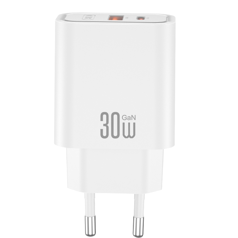 Netlader met USB-C-kabel XO Design CE42, 30W, 3A, 1 x USB-A - 1 x USB-C, Wit