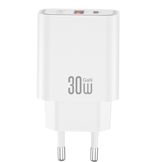 Netlader met USB-C-kabel XO Design CE42, 30W, 3A, 1 x USB-A - 1 x USB-C, Wit
