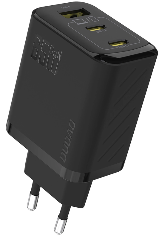 Netlader Met USB-C Kabel Dudao A29C, 65W, 3.25A, 1 x USB-A - 2 x USB-C, Zwart