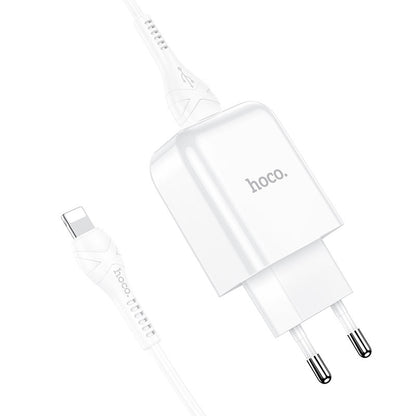 Netwerkoplader met Lightning Kabel HOCO N2, 10W, 2A, 1 x USB-A, Wit