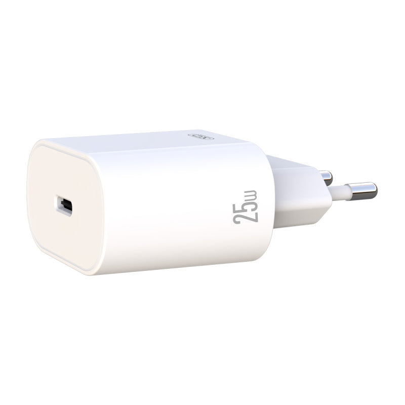 Chargeur Réseau XO Design, 25W, 3A, 1 x USB-C, Blanc