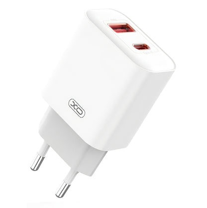 Netwerkoplader met Lightning-kabel XO Design CE12, 20 W, 3 A, 1 x USB-A - 1 x USB-C, Wit 