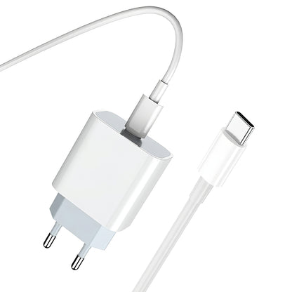 Netlader met USB-C-kabel Prestico F8S, 20W, 3A, 1 x USB-C, Wit