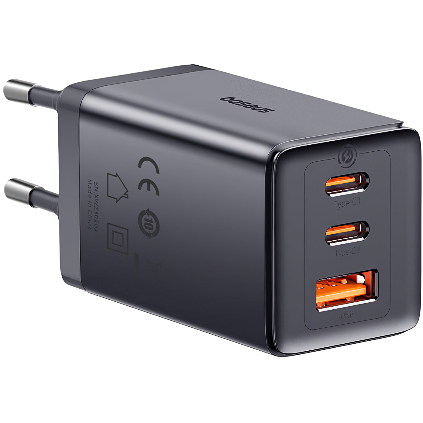 Baseus GaN5 Ultra USB-C kabel netwerkoplader met USB-C kabel, 65W, 3.25A, 1 x USB-A - 2 x USB-C, grijs P10110812827-Z1