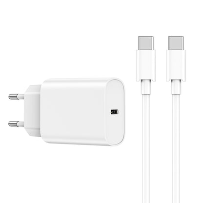 WiWu Wi-U001, 20W, 3A, 1 x USB-C, 1 x USB-C, Blanc 