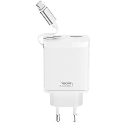 Netwerkoplader met USB-C Kabel XO Design CE31, 30W, 3A, 1 x USB-A - 1 x USB-C, Wit