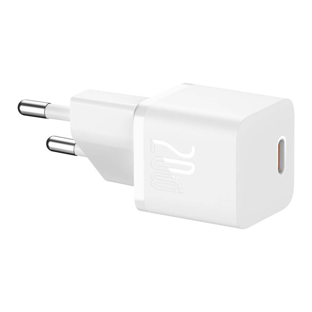 Chargeur Réseau avec Câble USB-C Baseus GaN5, 20W, 3A, 1 x USB-C, Blanc P10110900213-01