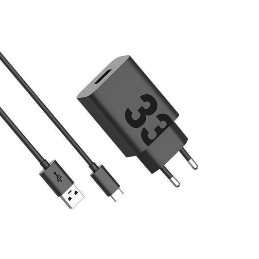 Motorola Netwerkoplader met USB-C Kabel, 33W, 3A, 1 x USB-A, Zwart PG38C06448