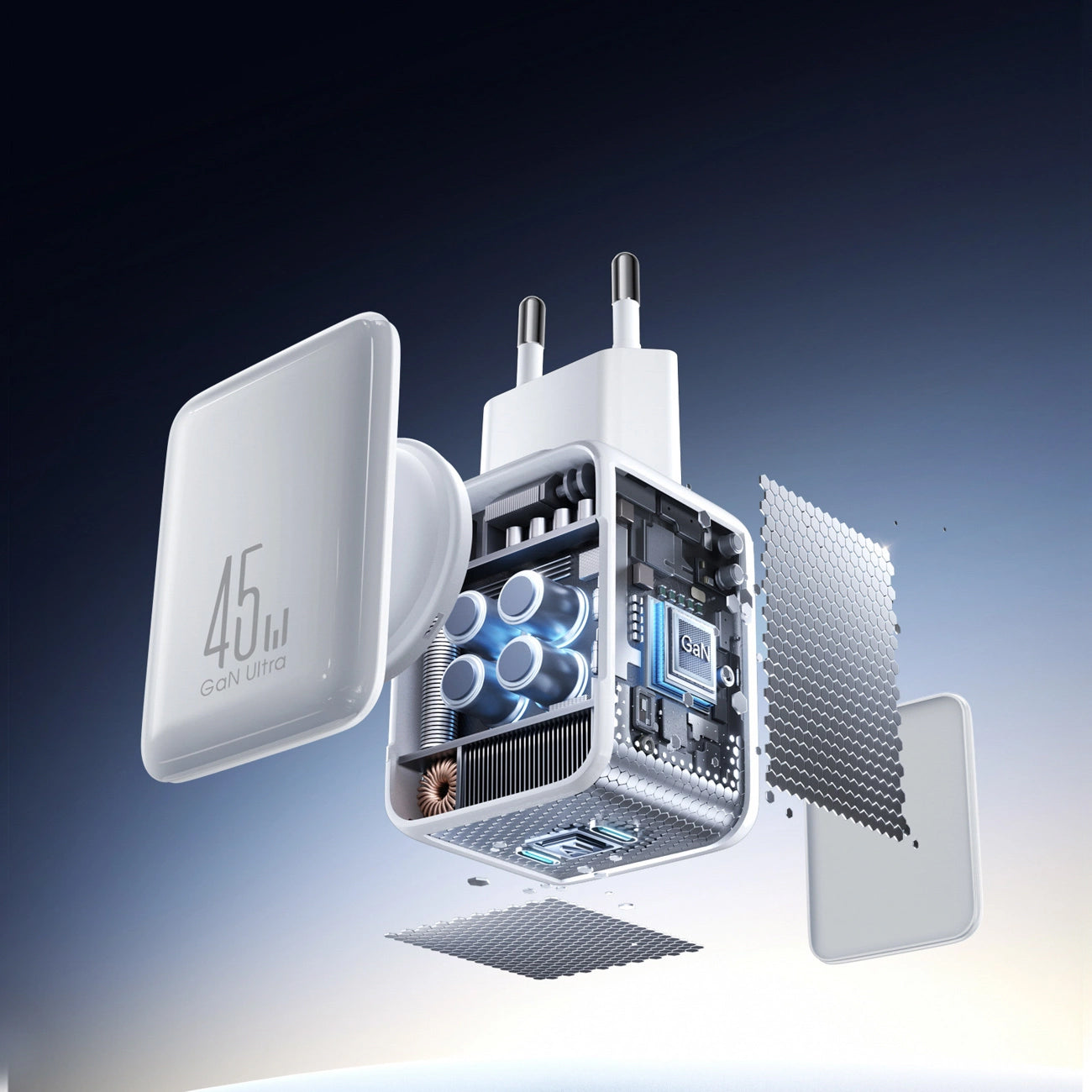 Netwerkoplader met USB-C Kabel Joyroom JR-TCL05, 45W, 3A, 2 x USB-C, Wit