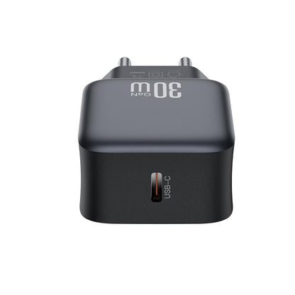 Network Charger with Lightning Cable XO Design L155, 30W, 3A, 1 x USB-C, Black