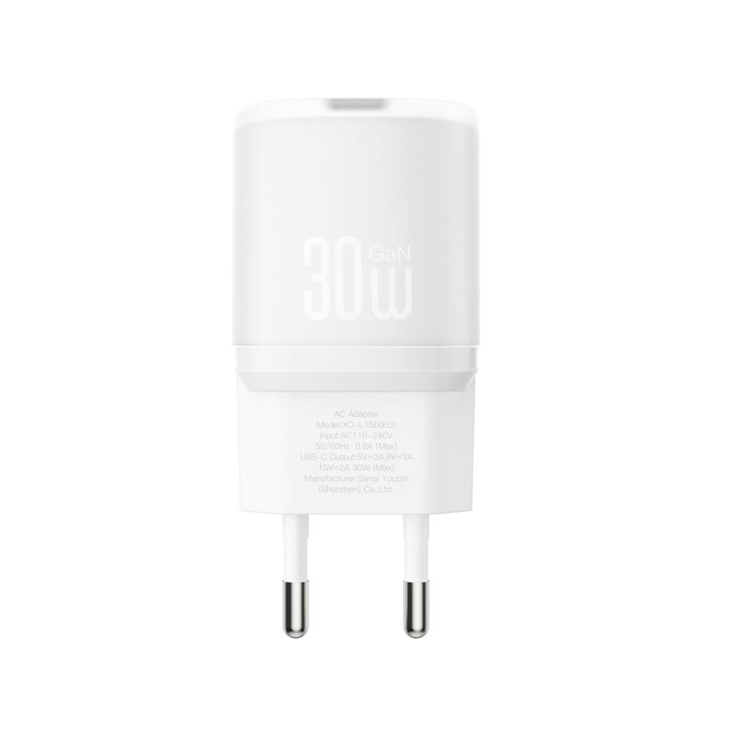 Netwerkoplader met USB-C Kabel XO Design L150, 30W, 3A, 1 x USB-C, Wit