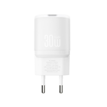 Netwerkoplader met USB-C Kabel XO Design L150, 30W, 3A, 1 x USB-C, Wit
