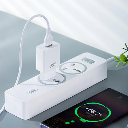 Netwerkoplader met Lightning Kabel XO Design L99, 12W, 2.4A, 1 x USB-A, Wit