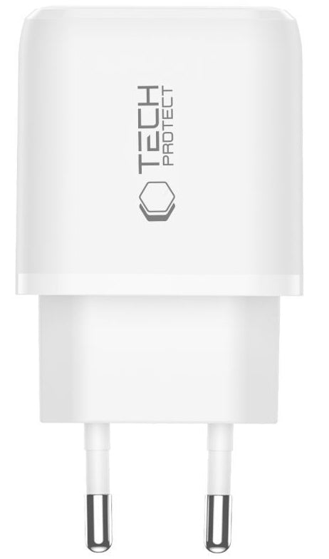 Chargeur réseau avec câble USB-C Tech-Protect NCA45W, 45W, 3A, 1 x USB-A - 1 x USB-C, Blanc