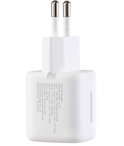 Netlader met USB-C-kabel Joyroom JR-TG7, 33W, 3A, 1 x USB-A - 1 x USB-C, Wit