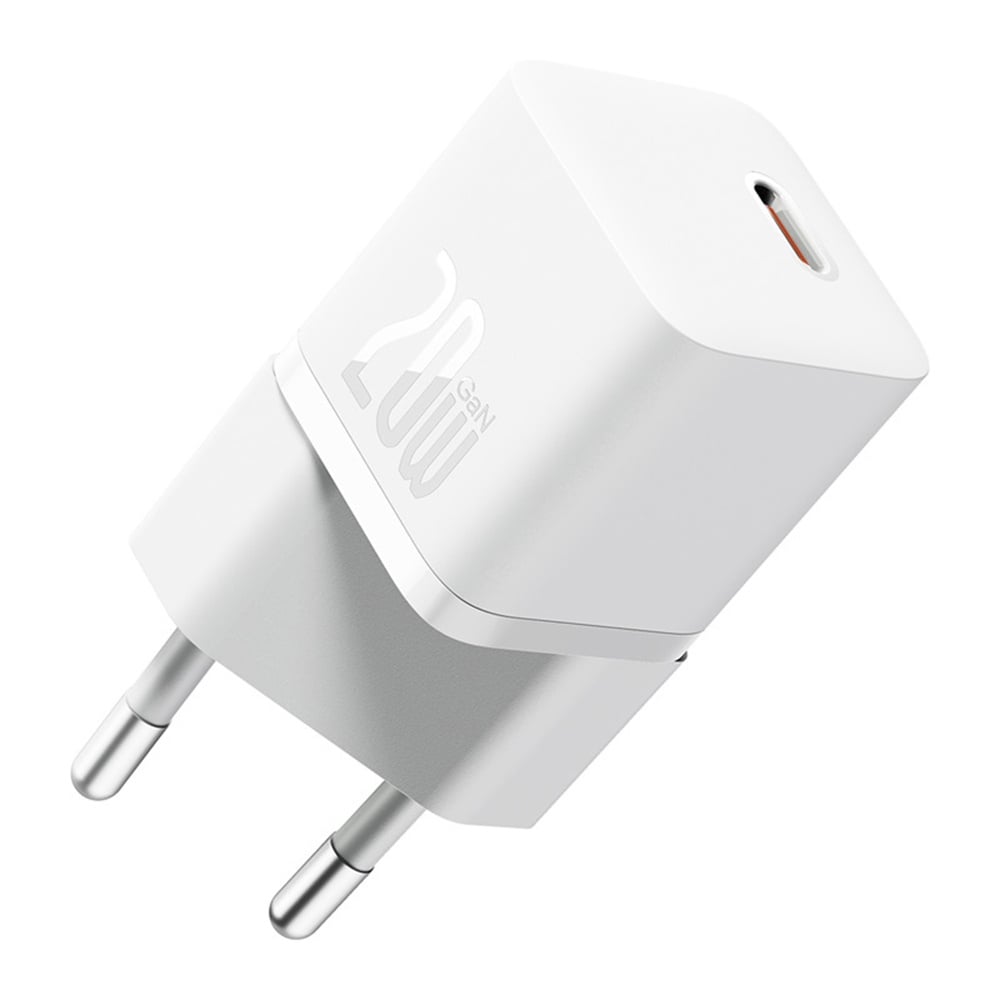 Chargeur Réseau avec Câble USB-C Baseus GaN5, 20W, 3A, 1 x USB-C, Blanc P10110900213-01