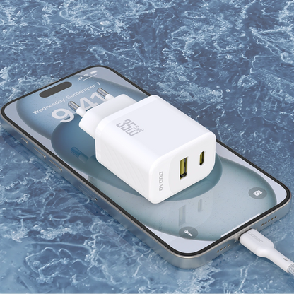 Netwerkoplader met USB-C Kabel Dudao A27Max, 35W, 1 x USB-A - 1 x USB-C, Wit