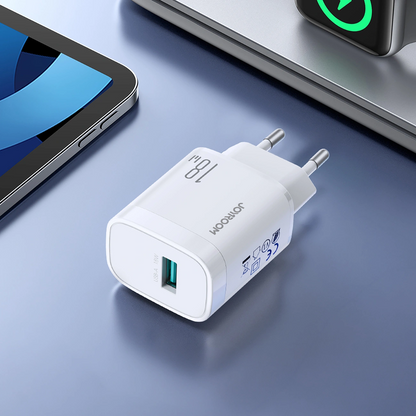 Netlader met USB-C-kabel Joyroom JR-TF4, 18W, 3A, 1 x USB-A, Wit