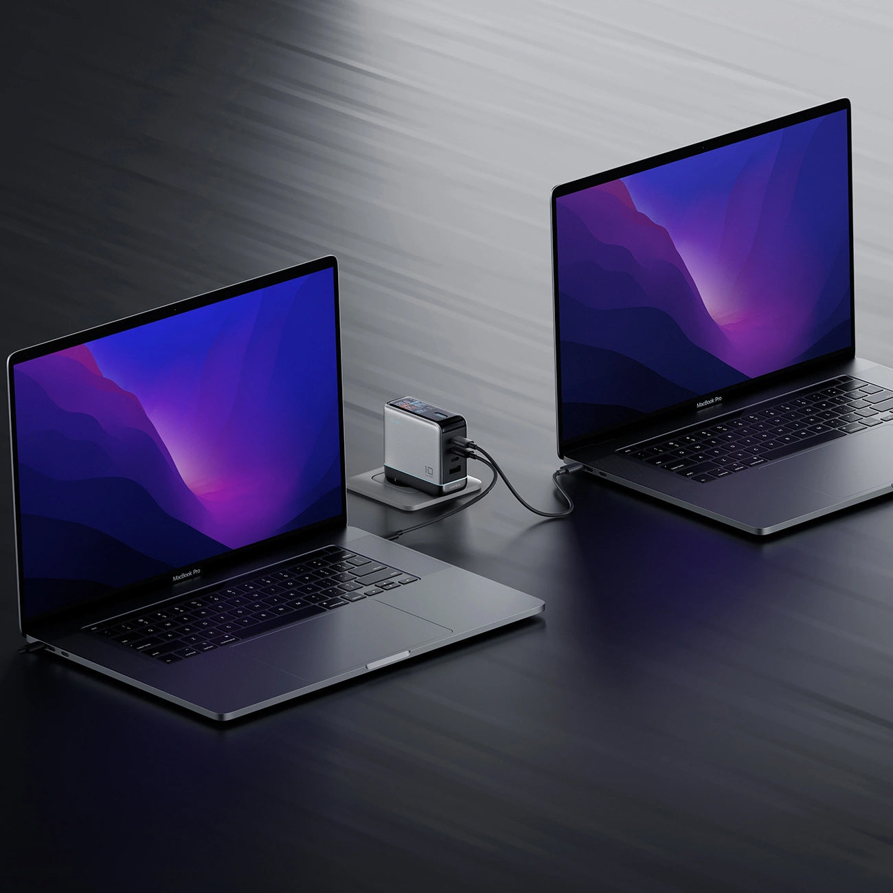 Netlader met USB-C-kabel Cuktech AD1204U Display, 120W, 6A, 1 x USB-A - 2 x USB-C, Zilver