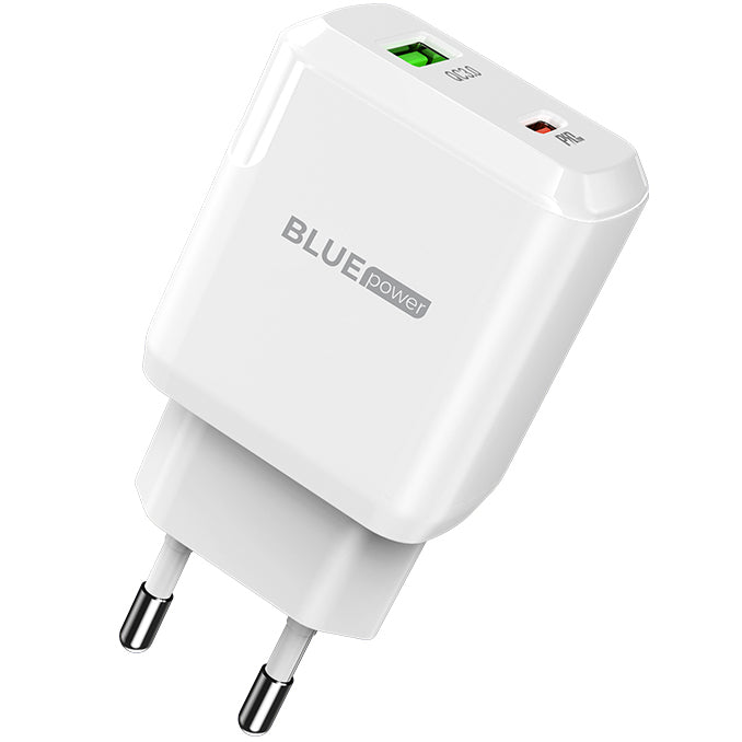 BLUE Power BLN5, 20W, 3A, 1 x USB-A - 1 x USB-C, Blanc