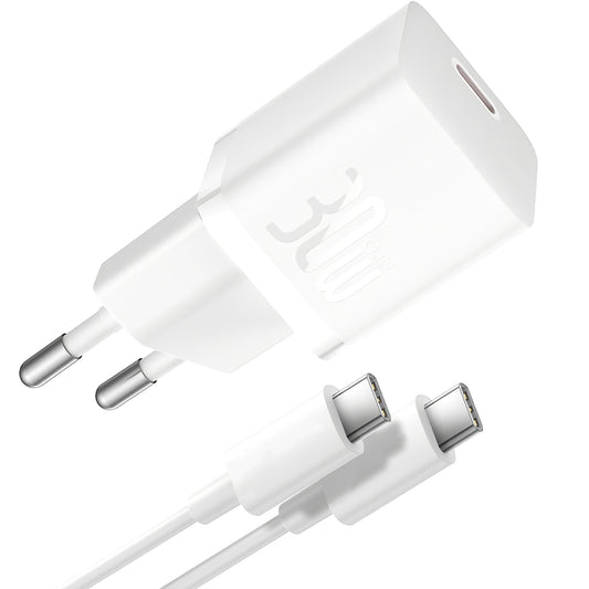 Baseus GaN5S USB-C kabel netwerklader GaN5S, 30W, 3A, 1 x USB-C, Wit P10110902213-00 