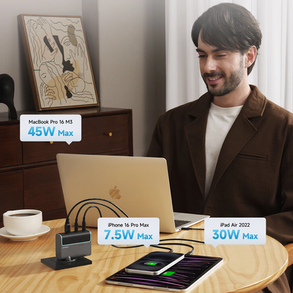 Netwerkoplader met USB-C Kabel Cuktech, 100W, 5A, 1 x USB-A - 2 x USB-C, Grijs CUKAD1003EUG