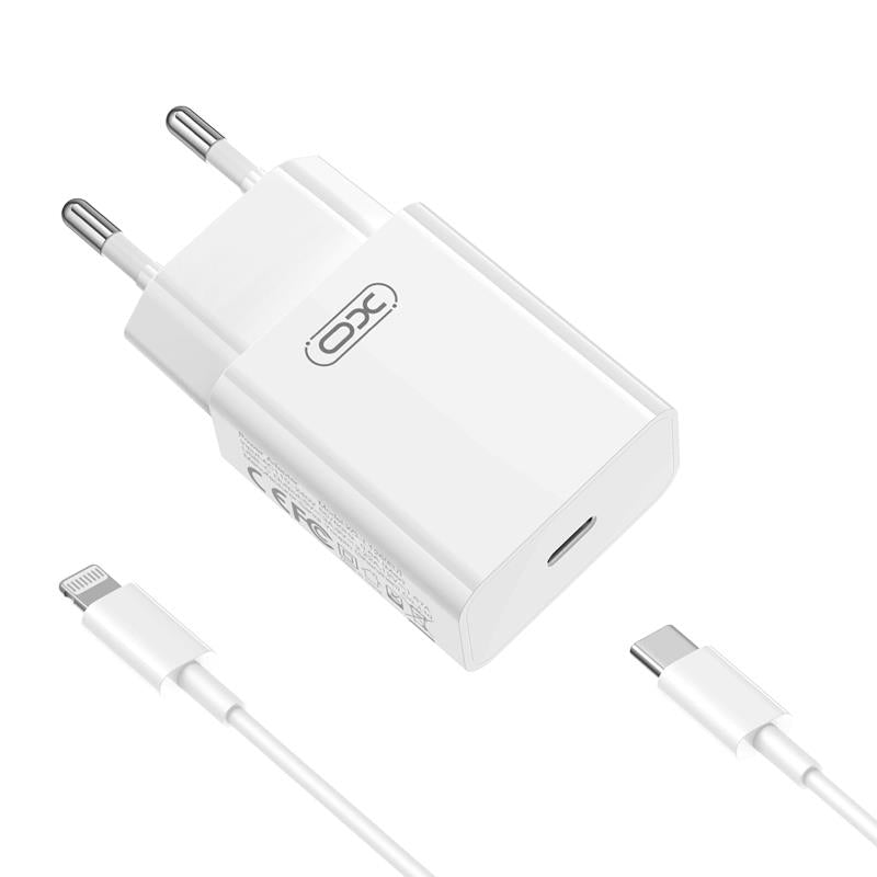 Netlader met Lightning-kabel XO Design L126, 20W, 3A, 1 x USB-C, Wit