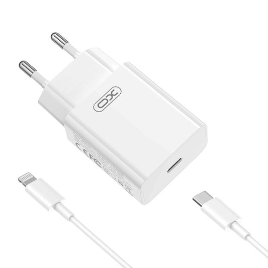 Netlader met Lightning-kabel XO Design L126, 20W, 3A, 1 x USB-C, Wit