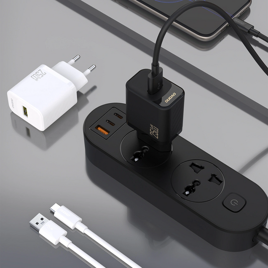 Netlader met USB-C-kabel Dudao A27STEU, 25W, 3A, 1 x USB-A, Zwart