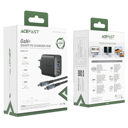 Câble réseau Chargeur Acefast A17 TV Hub, 65W, 3A, 1 x HDMI - 1 x USB-A - 1 x USB-C, Noir 