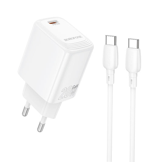 Netwerkoplader met USB-C Kabel Borofone BN26 Fuente, 20W, 3A, 1 x USB-C, Wit