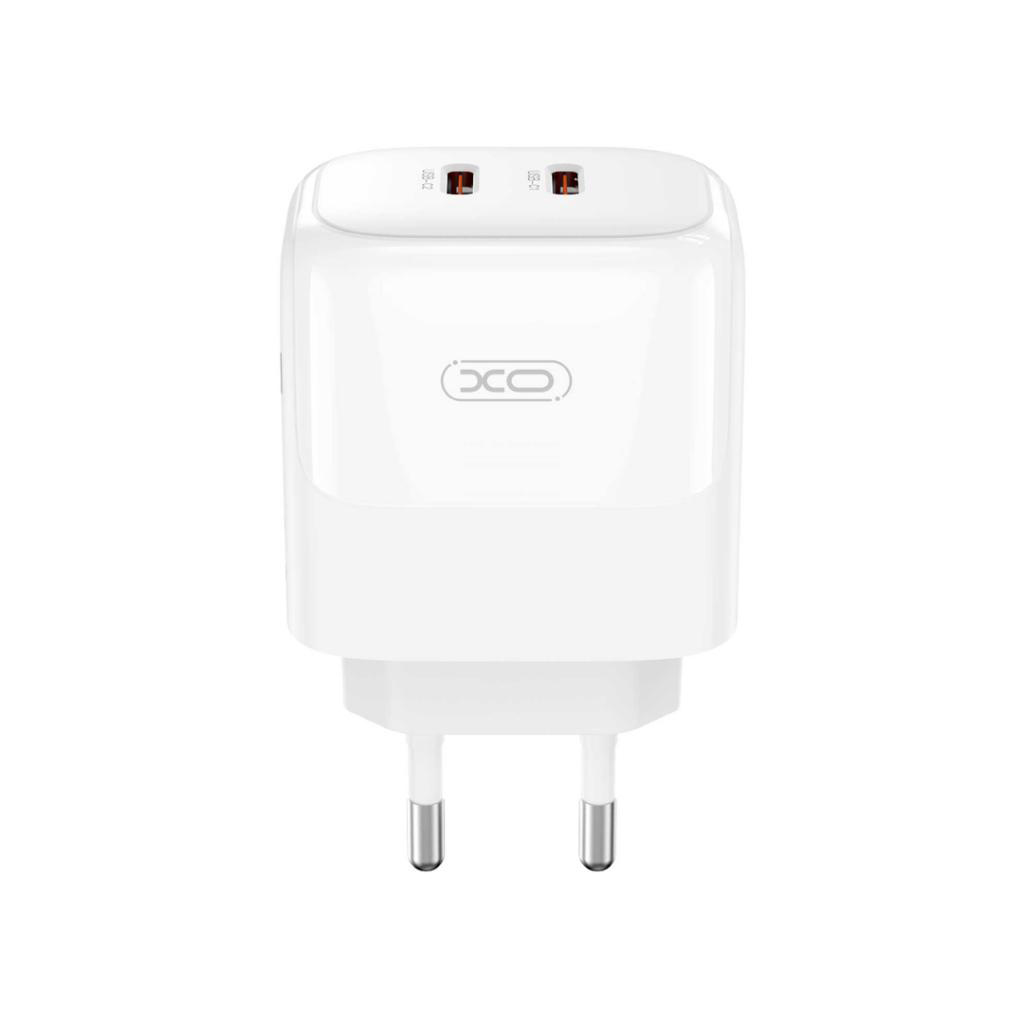 Netwerkoplader met USB-C Kabel XO Design L140, 35W, 3A, 2 x USB-C, Wit