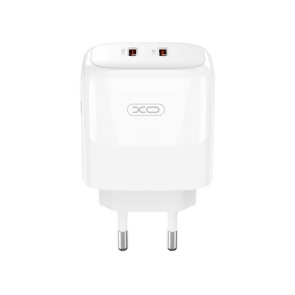 Netwerkoplader met USB-C Kabel XO Design L140, 35W, 3A, 2 x USB-C, Wit