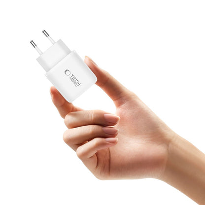 Chargeur réseau avec câble USB-C Tech-Protect NCA45W, 45W, 3A, 1 x USB-A - 1 x USB-C, Blanc