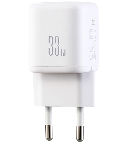 Netwerkoplader met Lightning-kabel Joyroom JR-TG7, 33W, 3A, 1 x USB-A - 1 x USB-C, Wit