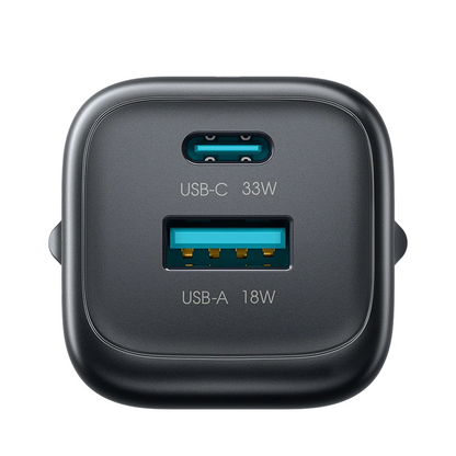 Netlader met USB-C-kabel Joyroom JR-TG7, 33W, 3A, 1 x USB-A - 1 x USB-C, Zwart