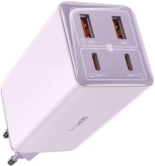 Netzladegerät mit USB-C Kabel Baseus GaN6 Pro, 100W, 3.25A, 2 x USB-A - 2 x USB-C, Lila P10162705532-00