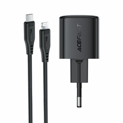 Netzteil mit Lightning-Kabel Acefast A118, 30W, 3A, 1 x USB-C, Schwarz