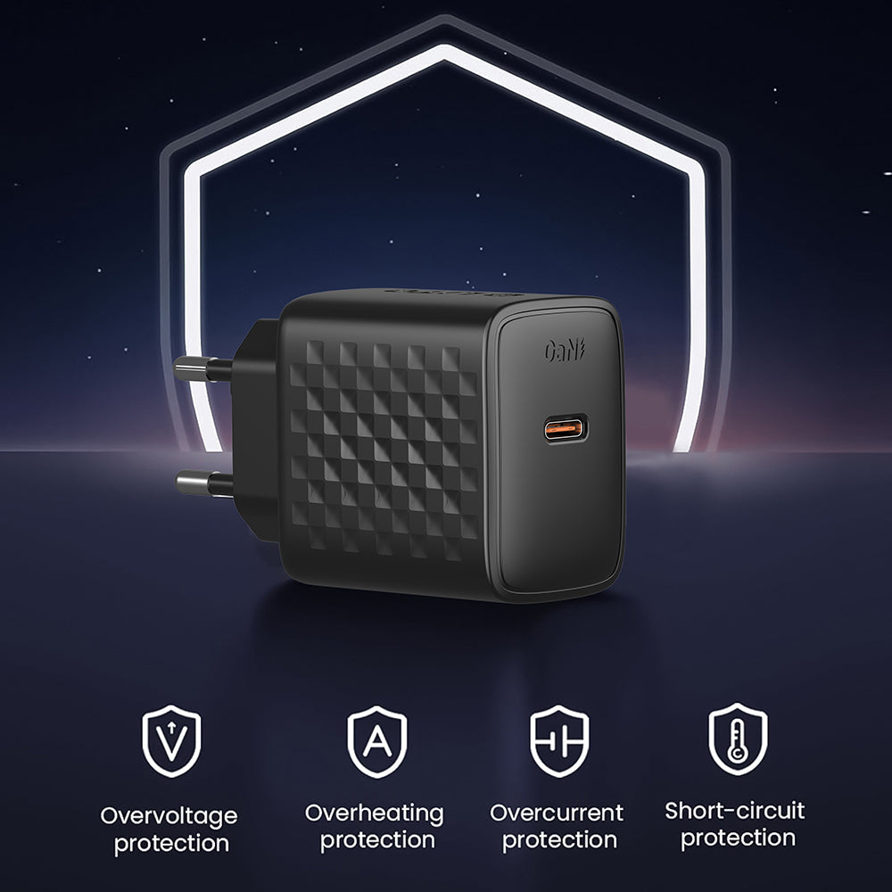 Chargeur réseau avec câble Lightning Lito LC13L, 20W, 3A, 1 x USB-C, Noir