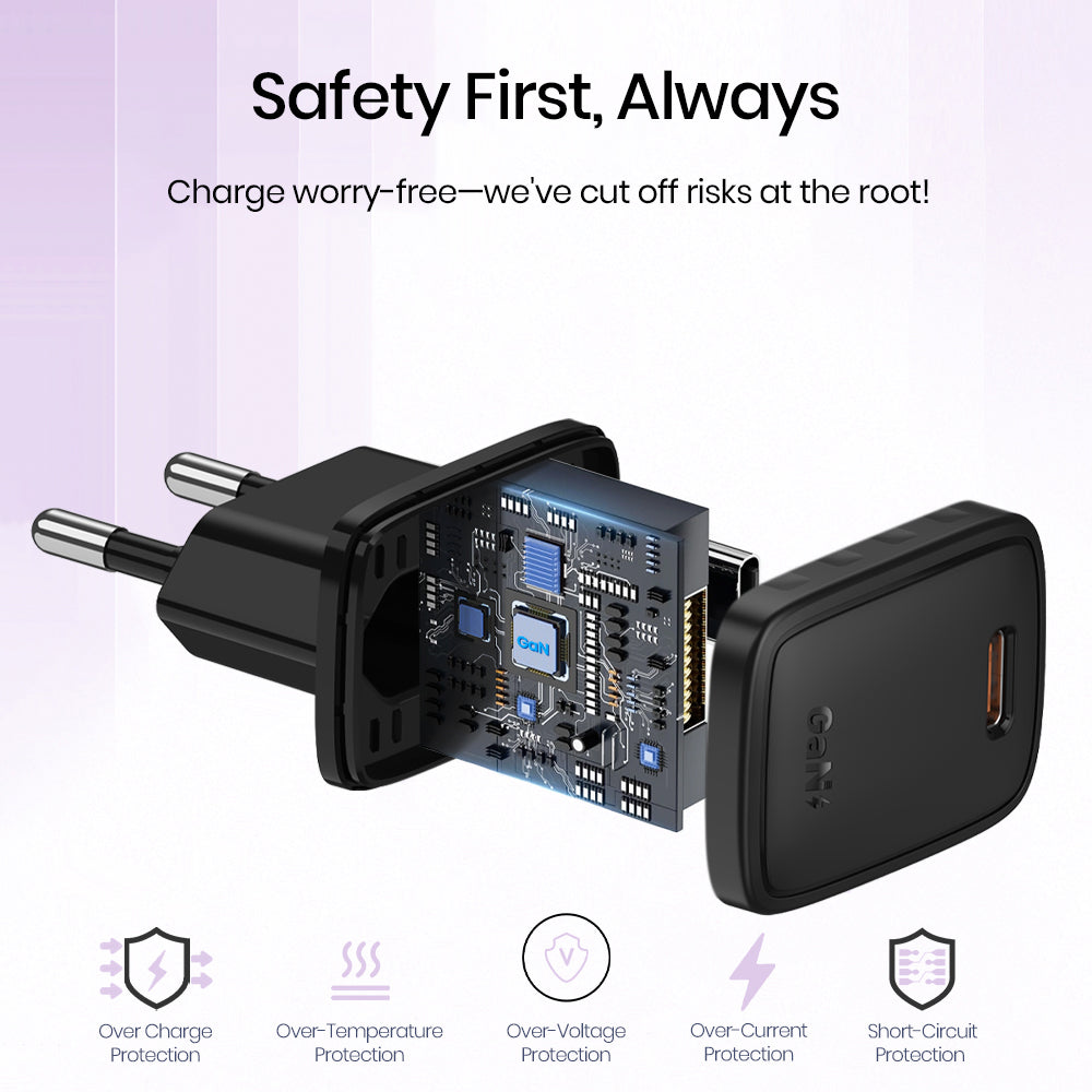 Chargeur réseau avec câble Lightning Lito LC17L, 30W, 3A, 1 x USB-C, Noir