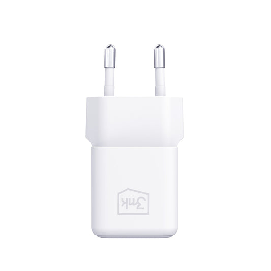 Netzladegerät mit USB-C Kabel 3MK Hyper, 25W, 3A, 1 x USB-C, Weiß