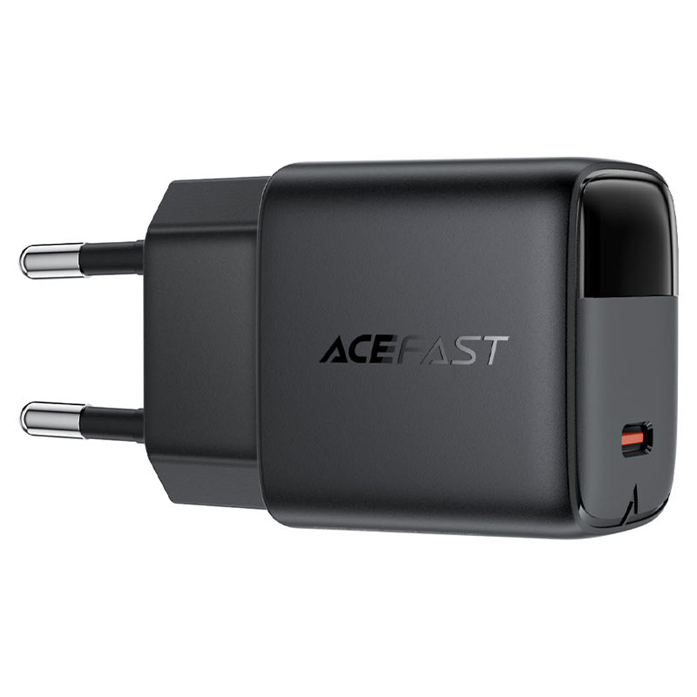 Netzladegerät mit USB-C Kabel Acefast A115 Display, 30W, 3A, 1 x USB-C, Schwarz