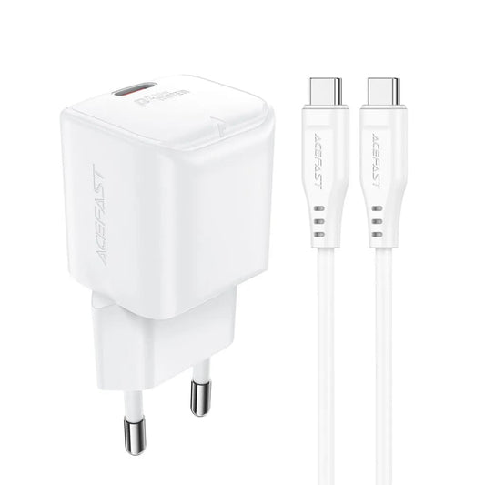 Netzladegerät mit USB-C Kabel Acefast A77, 30W, 3A, 1 x USB-C, Weiß