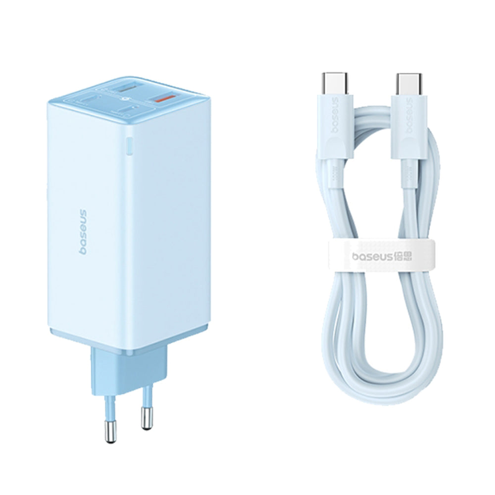 Netwerkoplader met USB-C Kabel Baseus GaN6 Pro, 100W, 3.25A, 2 x USB-A - 2 x USB-C, Blauw P10162705312-00