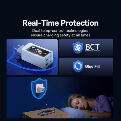 Netwerkoplader met USB-C Kabel Baseus GaN6 Pro, 100W, 3.25A, 2 x USB-A - 2 x USB-C, Blauw P10162705312-00