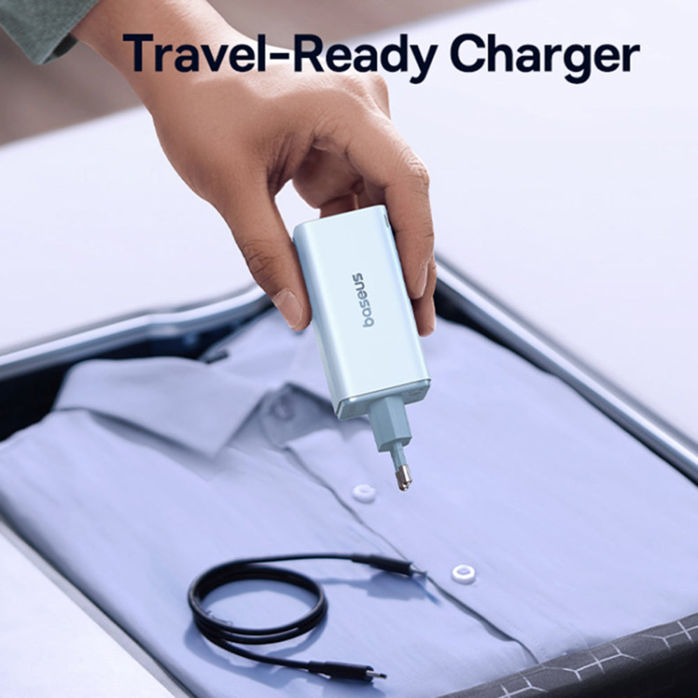 Netwerkoplader met USB-C Kabel Baseus GaN6 Pro, 100W, 3.25A, 2 x USB-A - 2 x USB-C, Blauw P10162705312-00