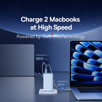 Netwerkoplader met USB-C Kabel Baseus GaN6 Pro, 100W, 3.25A, 2 x USB-A - 2 x USB-C, Blauw P10162705312-00