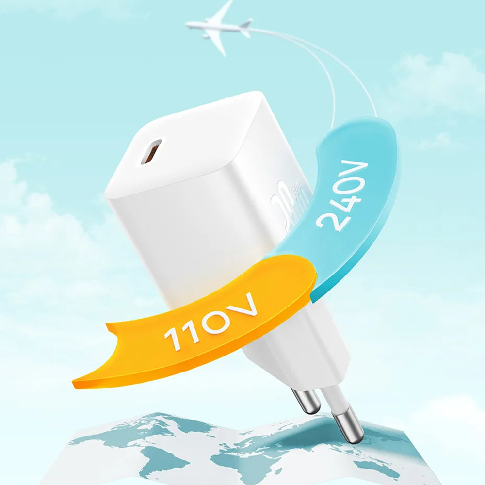 Netwerkoplader met USB-C Kabel Baseus GaN Mini 1C, 30W, 3A, 1 x USB-C, Blauw P10110902313-00