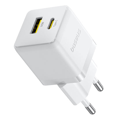 Netwerkoplader met USB-C Kabel Baseus Palm, 30W, 3A, 1 x USB-A - 1 x USB-C, Wit P1011160A213-01
